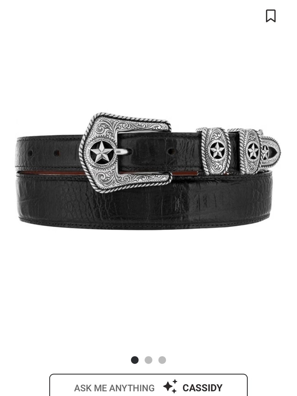 Tony Lama Blk leather country crocodile print western belt sz 40